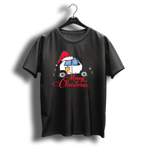 Merry Christmas Police Car Cruiser Santa Hat T Shirt