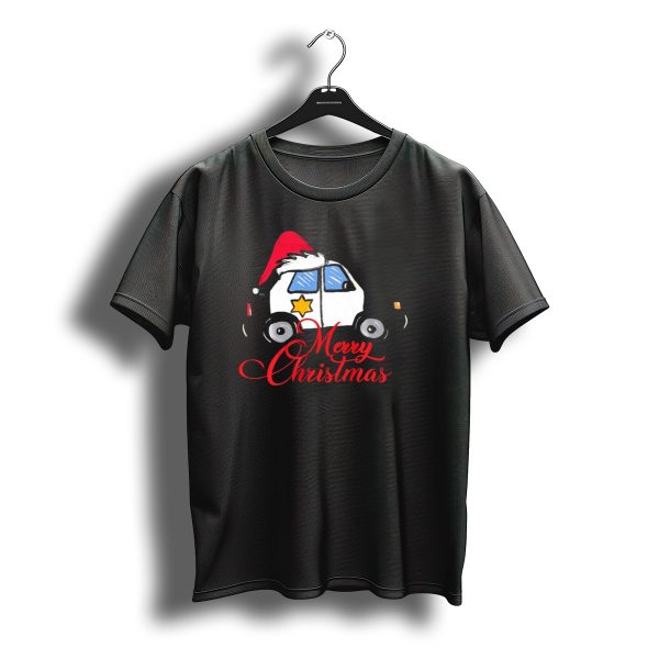 Merry Christmas Police Car Cruiser Santa Hat T Shirt t shirt 1