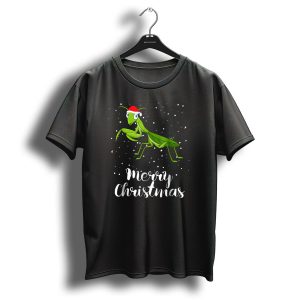 Merry Christmas Praying Mantis Santa Hat Matching Family Group T Shirt