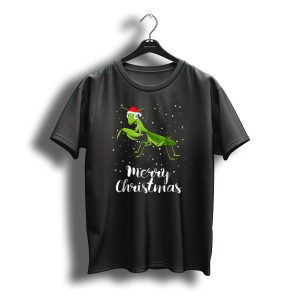 Merry Christmas Praying Mantis Santa Hat Matching Family Group T-Shirt