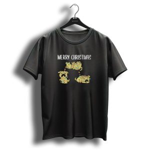 Merry Christmas Pugs Tangled In Holiday Lights T Shirt