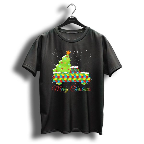 Merry Christmas Puzzle Truck Autism Awareness T Shirt 1 t shirt 1