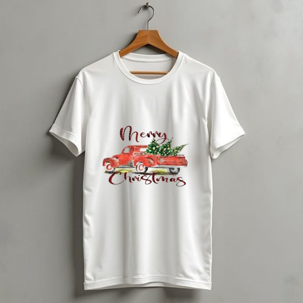 Merry Christmas Red Truck With Festive Tree T Shirt 1 t shirt 1