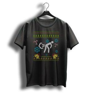 Merry Christmas Reindeer Snowflakes Candy Canes Ugly Sweater Fart T Shirt