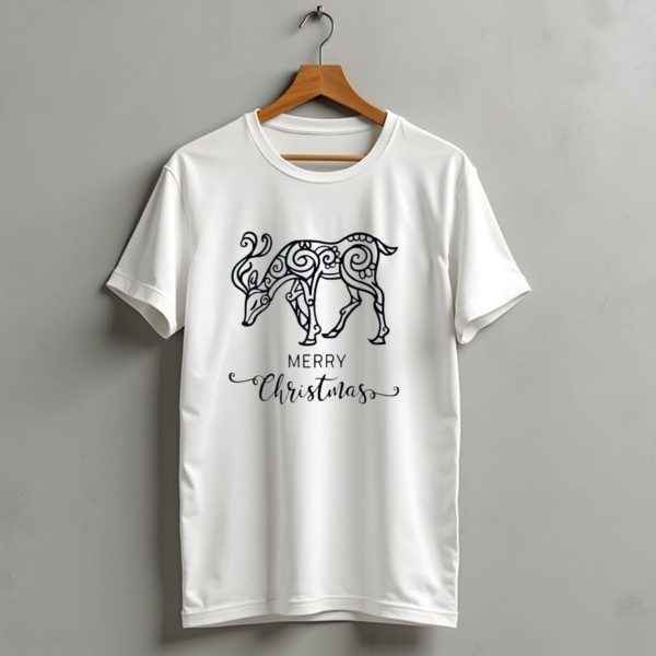 Merry Christmas Reindeer Swirl T Shirt 1 t shirt 1