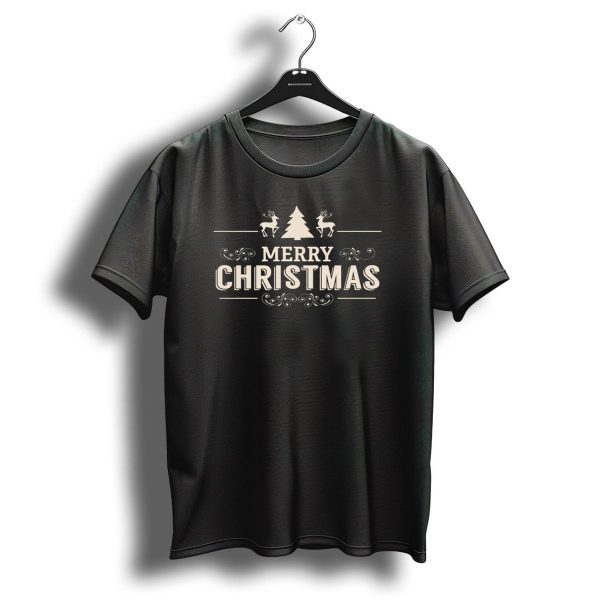 Merry Christmas Reindeer Tree Holiday Greetings T Shirt 1 t shirt 1