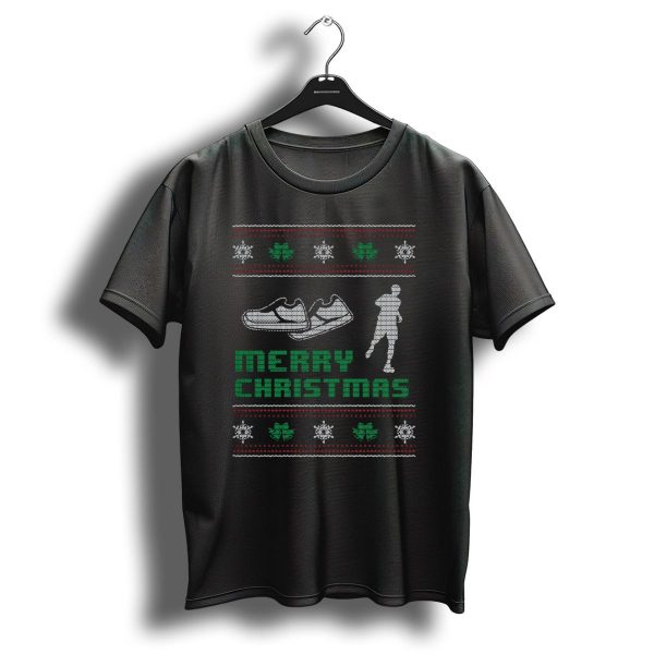 Merry Christmas Running Shoes And Runner Festive Knit T Shirt 1 t shirt 1
