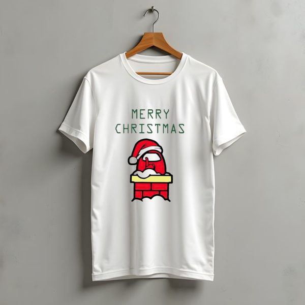 Merry Christmas Santa Among Us Chimney Character T Shirt t shirt 1