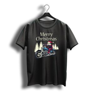 Merry Christmas Santa Claus Riding Motorcycle T-Shirt