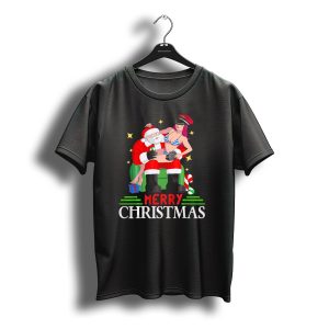 Merry Christmas Santa Claus Sit On Santa'S Lap T-Shirt