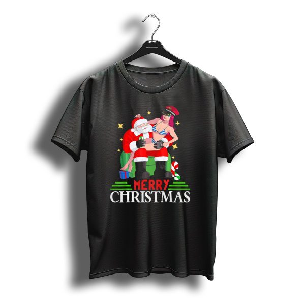 Merry Christmas Santa Claus Sit On Santas Lap T Shirt t shirt 1