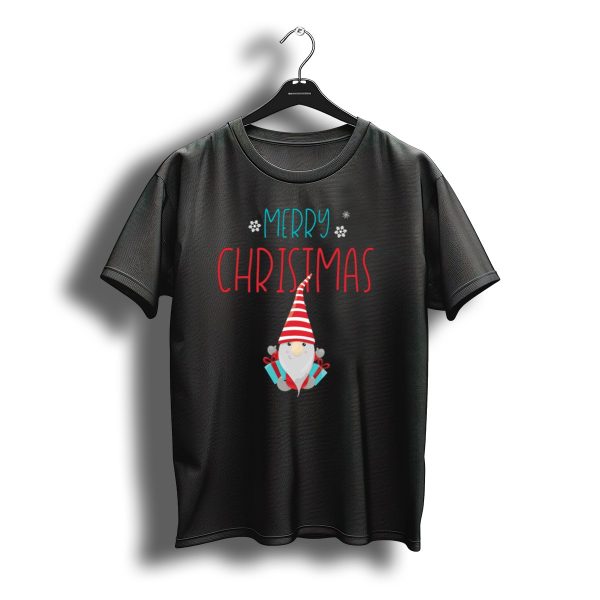 Merry Christmas Santa Dwarf With Gifts And Striped Hat T Shirt t shirt 1