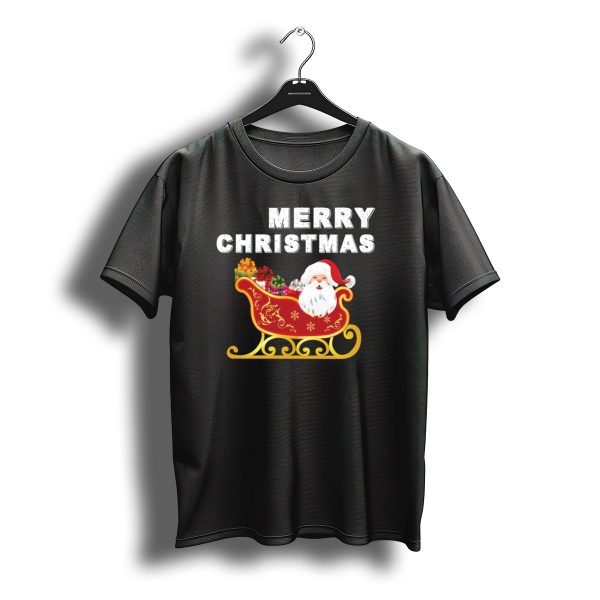 Merry Christmas Santa In Sleigh With Gifts T Shirt t shirt 1