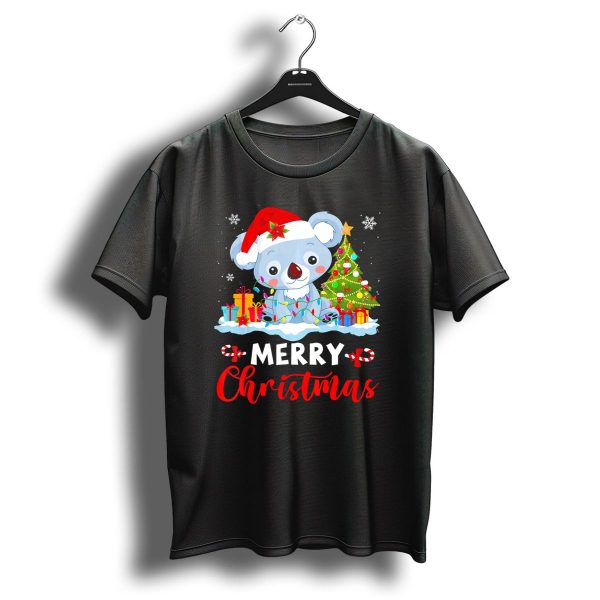 Merry Christmas Santa Koala Bear With Tree And Gifts T Shirt 1 t shirt 1