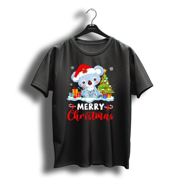 Merry Christmas Santa Koala Bear With Tree And Gifts T Shirt t shirt 1