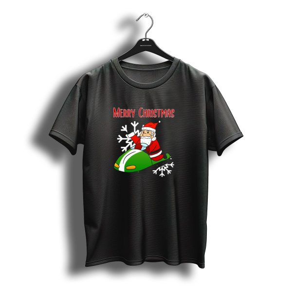 Merry Christmas Santa Riding Snowmobile T Shirt t shirt 1