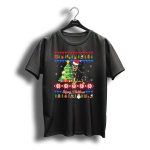 Merry Christmas Santa Rottweiler With Christmas Tree And Presents T-Shirt