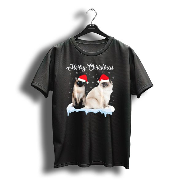 Merry Christmas Santa Siamese Ragdoll Cats T Shirt t shirt 1