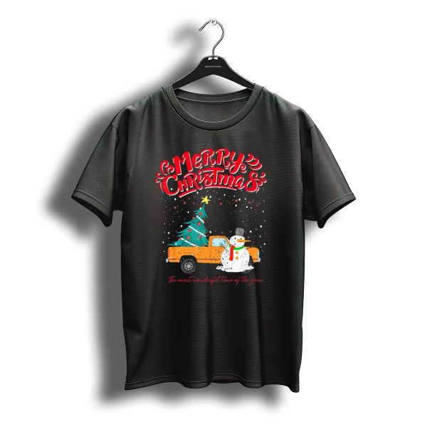 Merry Christmas Santa Truck Family The Most Wonderful Time Of The Year T Shirt t shirt 1