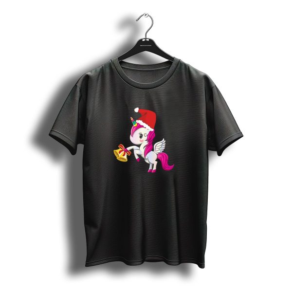 Merry Christmas Santa Unicorn Holding Bell T Shirt t shirt 1