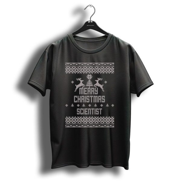 Merry Christmas Scientist Reindeer Snowflake Tree Nordic T Shirt 1 t shirt 1