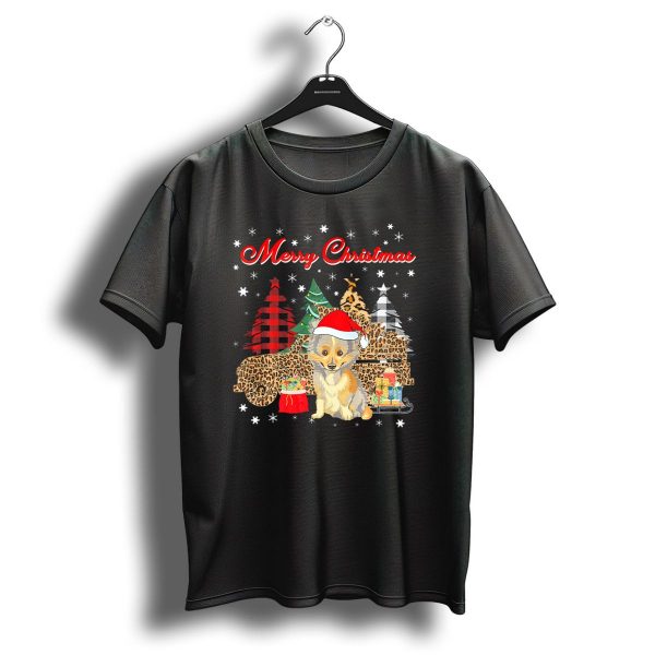 Merry Christmas Sheltie Leopard Plaid Truck With Santa Hat And Gifts T Shirt 1 t shirt 1