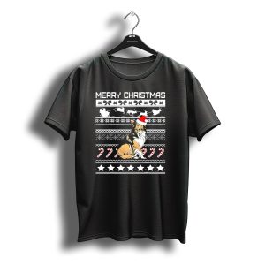 Merry Christmas Sheltie Santa Shetland Sheepdog Ugly T-Shirt