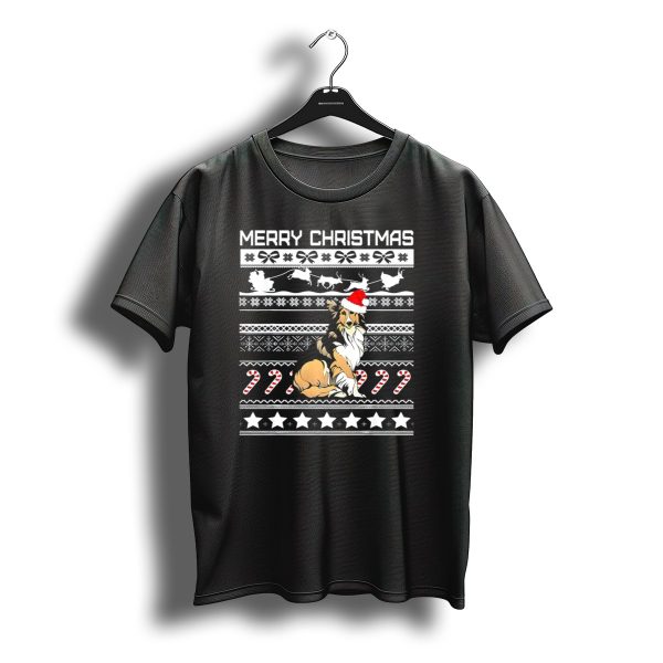 Merry Christmas Sheltie Santa Shetland Sheepdog Ugly T Shirt t shirt 1