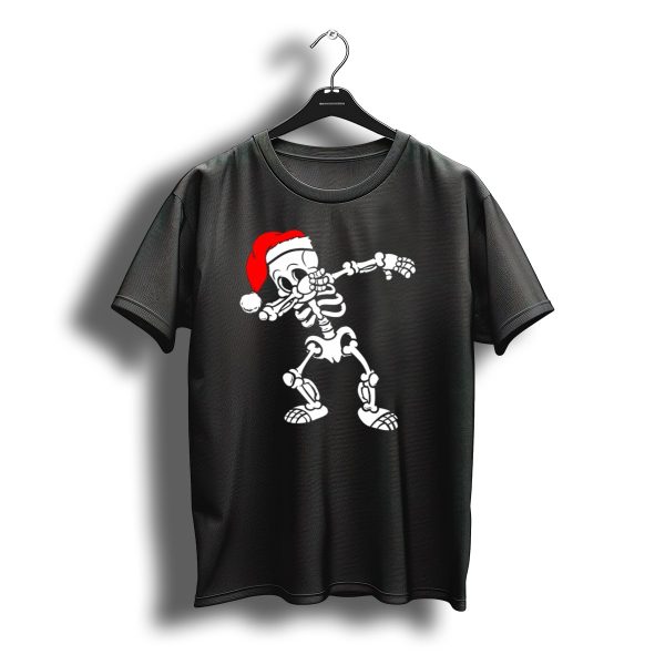 Merry Christmas Skeleton Dabbing Santa Hat T Shirt t shirt 1