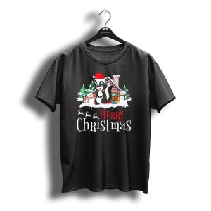 Merry Christmas Skunk With Snowmen And Santa Hat T-Shirt