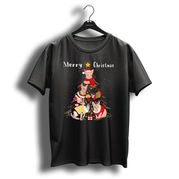 Merry Christmas Sphynx Cat Tree Xmas Cat Lover T Shirt 1 t shirt 1