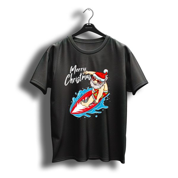Merry Christmas Surfing Santa Claus Hawaiian T Shirt t shirt 1