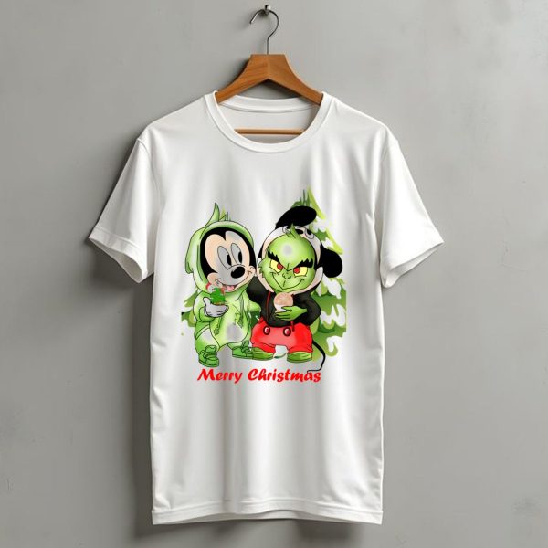 Merry Christmas The Grinch And Mickey T Shirt 1 t shirt 1