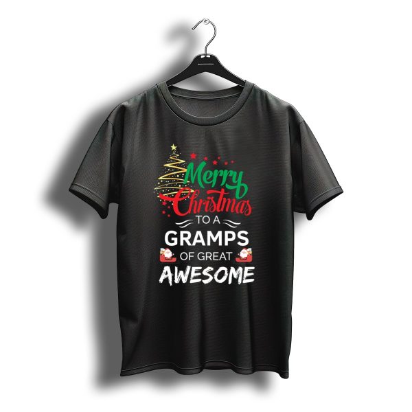 Merry Christmas To A Gramps Of Great Awesome Santa Sleigh Stars Tree T Shirt t shirt 1