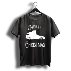 Merry Christmas Tree On Lowered Car T Shirt