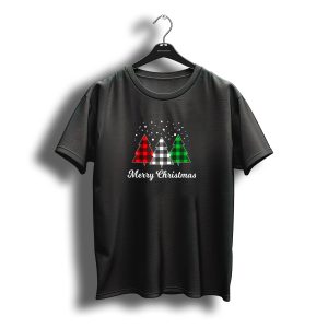 Merry Christmas Tree Plaid Santa Xmas Holiday T-Shirt