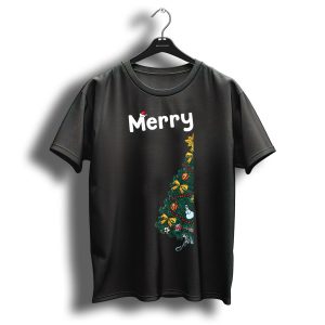 Merry Christmas Tree With Festive Decor And Snowman T Shirt