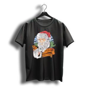 Merry Christmas Vintage Santa Claus With Glasses And Finger To Lips T-Shirt