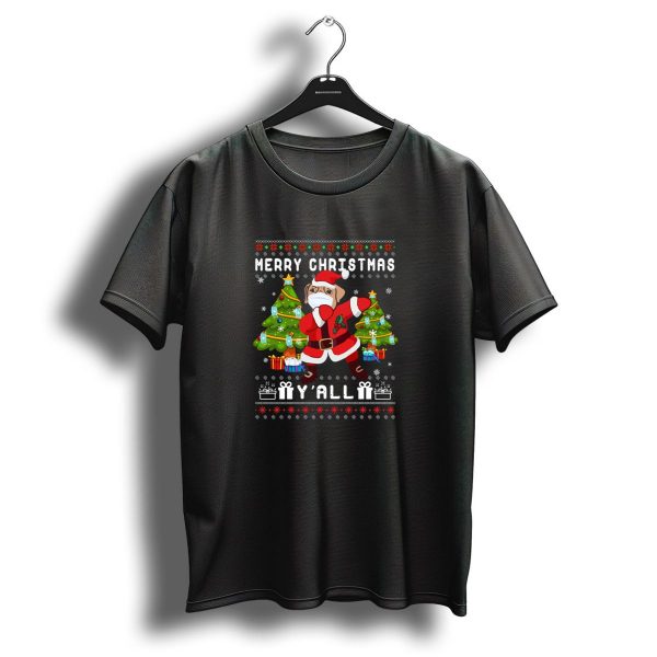 Merry Christmas YAll Boerboel Santa Dog With Mask And Christmas Trees T Shirt 1 t shirt 1