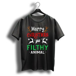 Merry Christmas Ya Filthy Animal Funny Alone At Home Movies T-Shirt