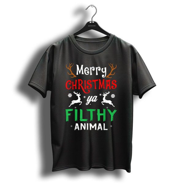 Merry Christmas Ya Filthy Animal Funny Alone At Home Movies T Shirt 1 t shirt 1
