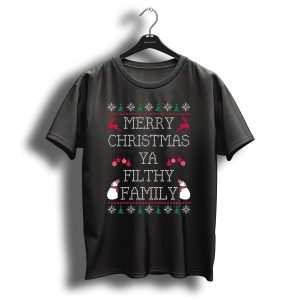 Merry Christmas Ya Filthy Family Reindeer Snowman Holiday Ornaments T Shirt