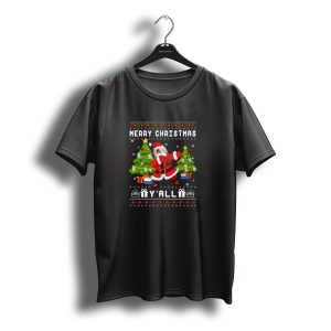 Merry Christmas Yall Briard Santa Dance With Christmas Trees And Gifts T-Shirt