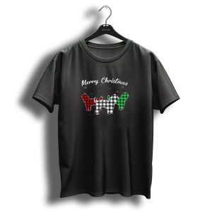 Merry Christmas Yorkshire Terrier Dog Lover Red Green Plaid T-Shirt