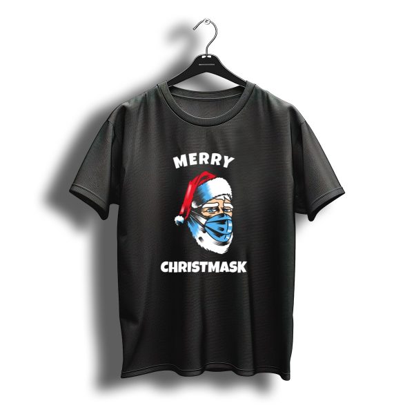 Merry Christmask Santa Wearing Mask Holiday Humor T Shirt t shirt 1