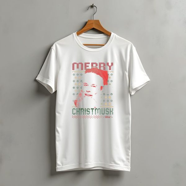 Merry Christmusk Santa Hat Beard Christmas Car T Shirt t shirt 1