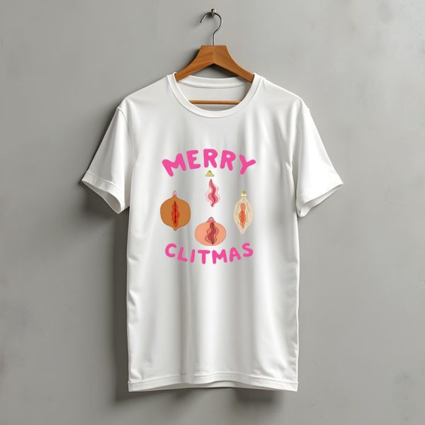 Merry Clitmas Christmas Vagina Ornaments With Santa Hat Decor T Shirt t shirt 1