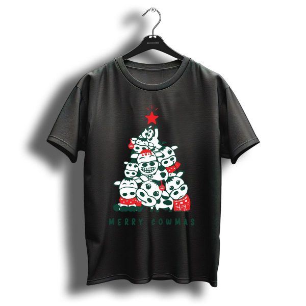 Merry Cowmas Christmas Tree With Festive Cows T Shirt 1 t shirt 1