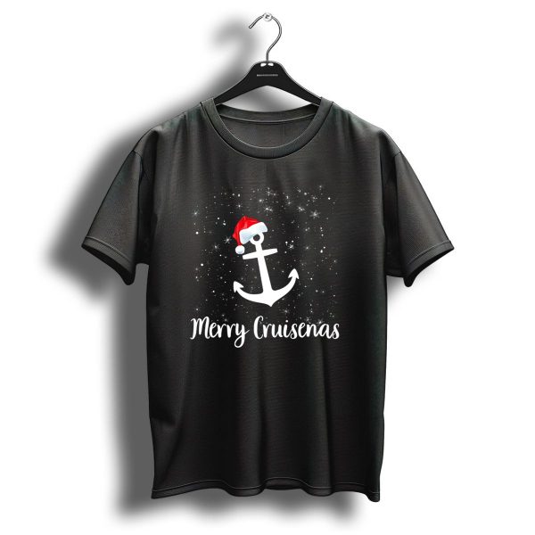 Merry Cruisemas Anchor Santa Hat Christmas Snowflakes T Shirt 1 t shirt 1
