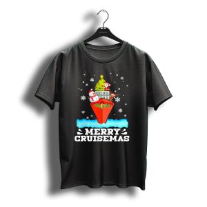 Merry Cruisemas Christmas Cruise With Santa And Snowman Caribbean Holiday T-Shirt